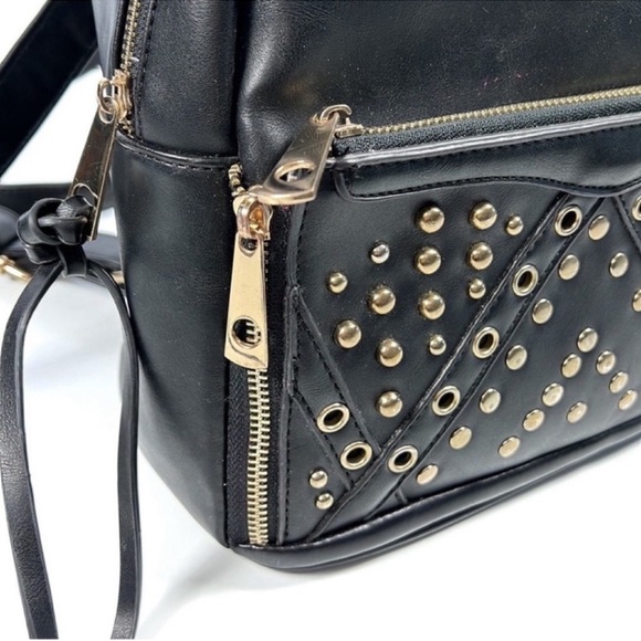 Yoki bag backpack purse black gold studs small - Picture 10 of 13